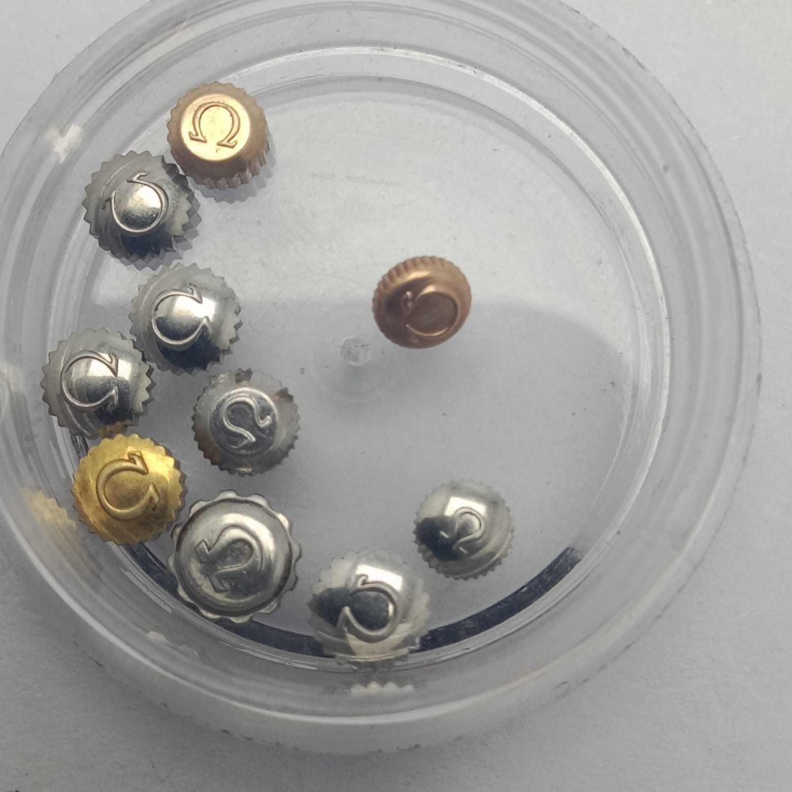 For Part Golden Watch of Lot Color 10 Omega Crowns Silver/ QBS30 Mix A Vintage - vintagewatches.pk