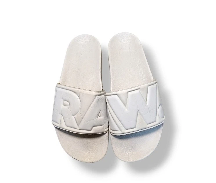 G- Star Raw Men's White Raw Slides Size 40 US 7