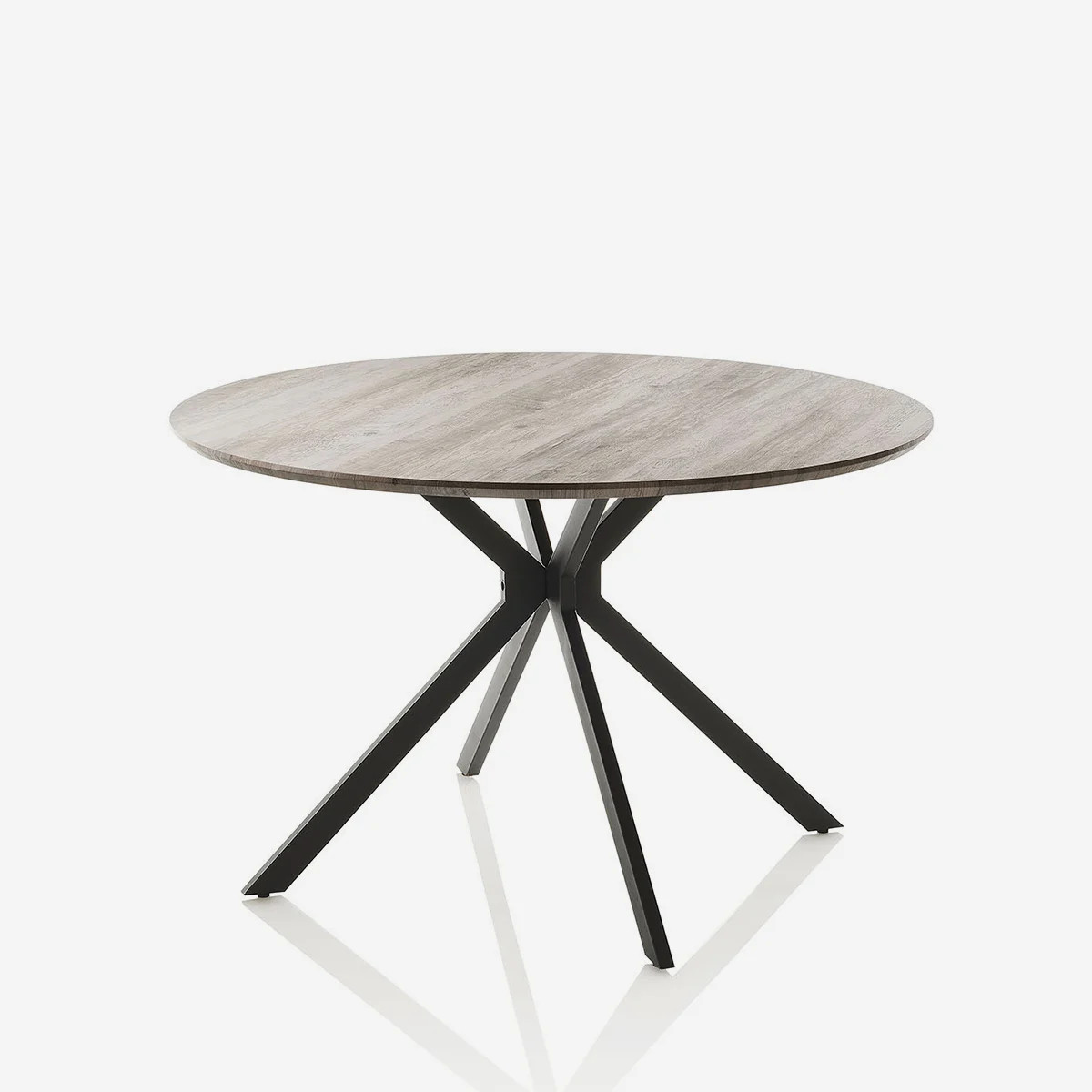 Table ronde à manger en métal et MDF Daniel de 120 cm de diamètre pour 4 à 6 personnes