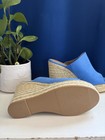 Women's Espadrille Wedge Slip-On Mule Sandals Blue Faux Suede US 9 — photo 4