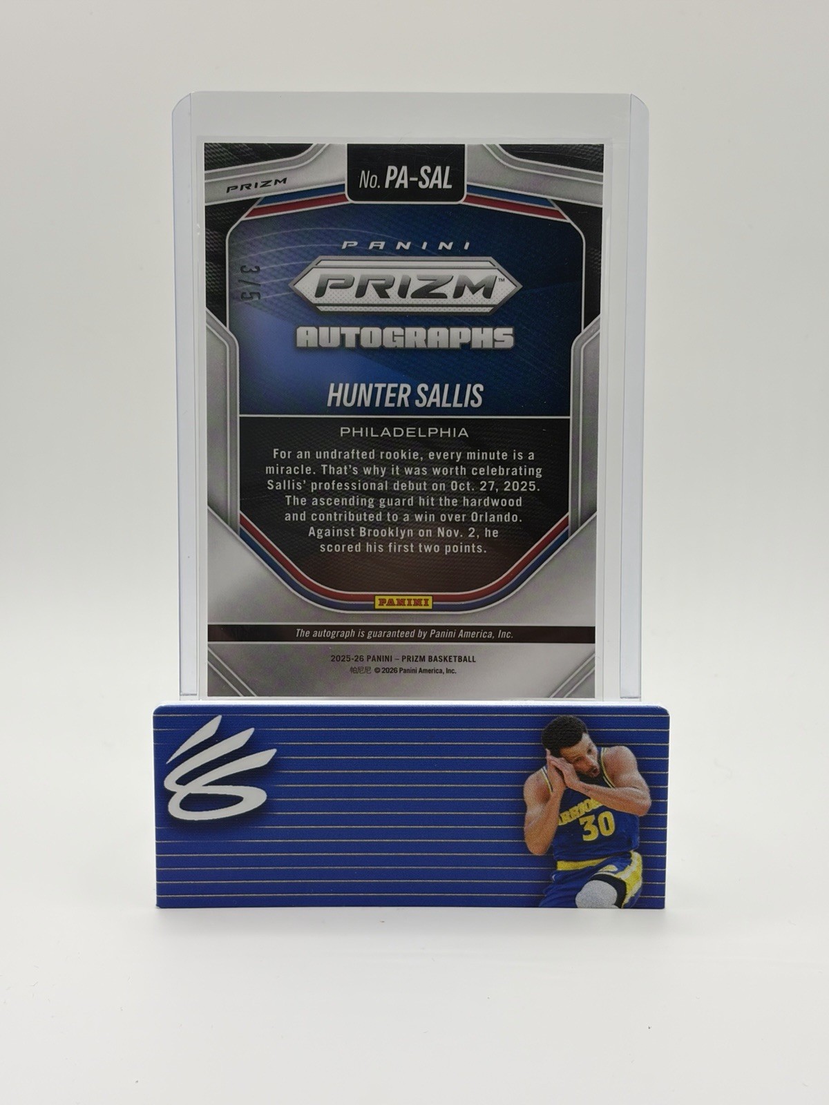 2025-26 Panini Prizm Hunter Sallis Gold Vinyl Auto /5 🔥 view 2