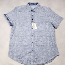 Robert Graham Button Up Shirt Mens XL Classic Fit Flip Cuff Cotton Stretch NEW