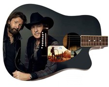 Brooks & Dunn Ronnie Signed Custom Graphics Photo Guitar ACOA