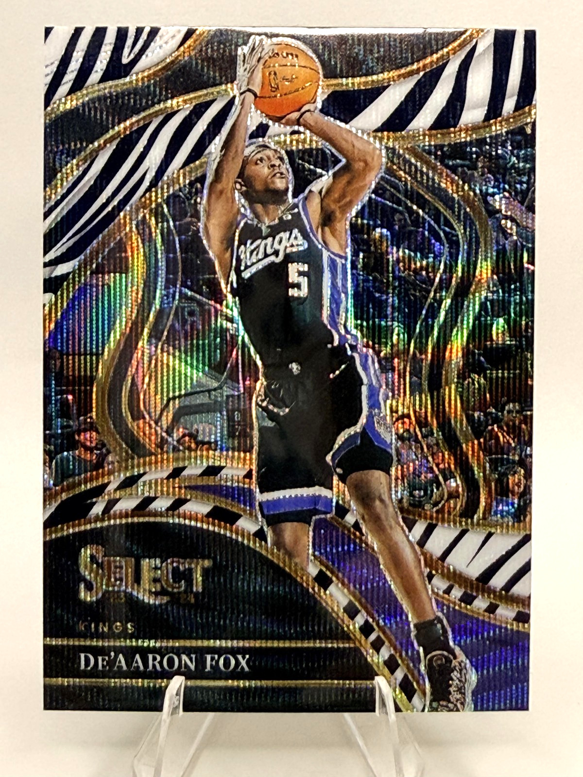 De'Aaron Fox SP - 2023-24 Panini Select Zebra Prizm #249