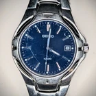 Seiko Men's Wrist Watch #7N42-7C00 Blue Dial Silver Stainless Steel Bracelet
