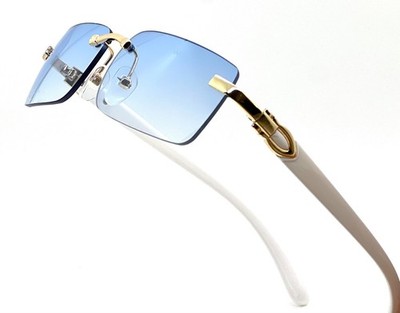 Mens CLASSY Style Wood Buffs Vintage Square Style Clear Marble Lens Eye Glasses