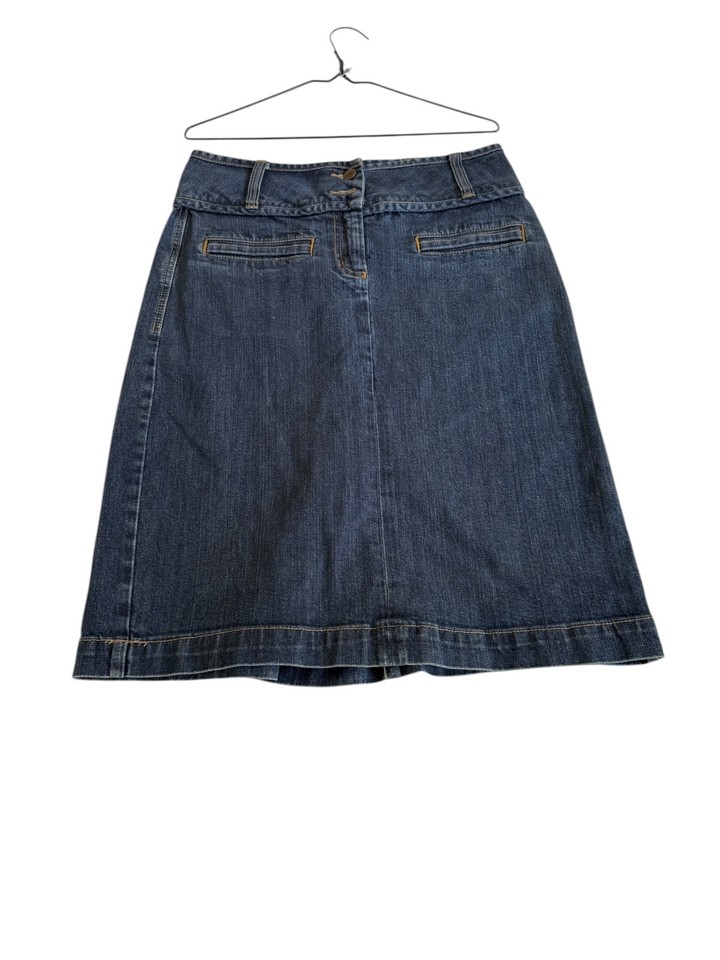 Jacqui E Womens Blue Denim Jean Skirt Size 10 Good Condition
