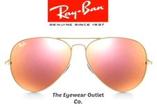 Store Display Rayban Aviator Copper Mirror RB3025 Standard 58 / Large 62 Pink