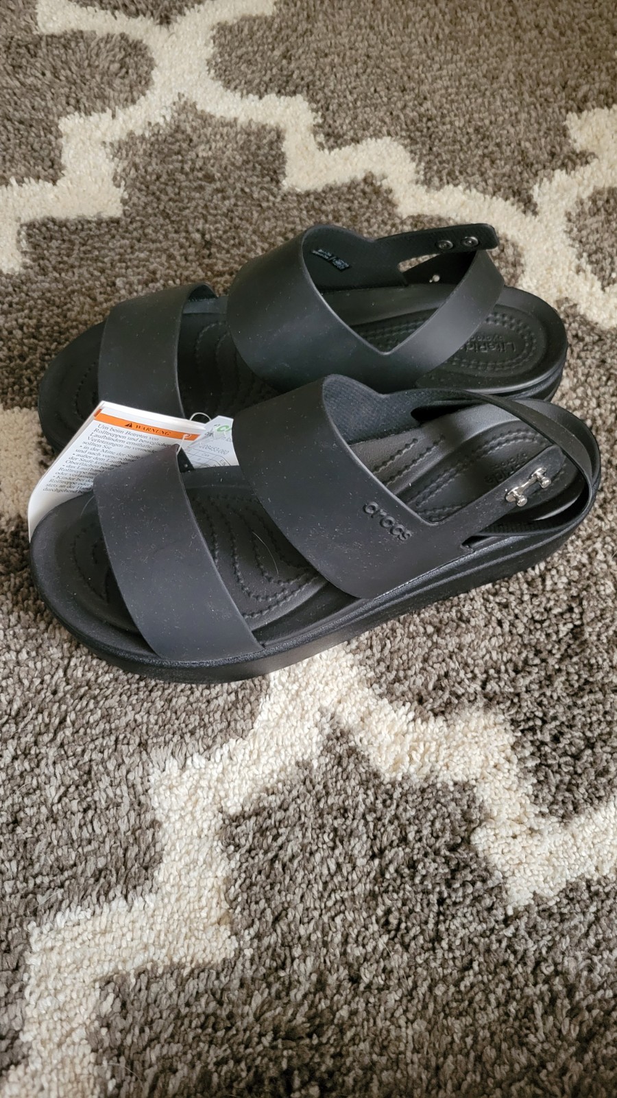 Crocs Brooklyn Low Wedge Black Size 8 Women's Sandals