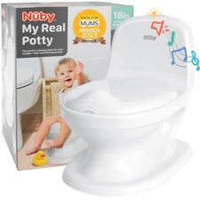 Nuby My Real Potty Training Toilet with Life-Like Flush Button and Sound - 18 M