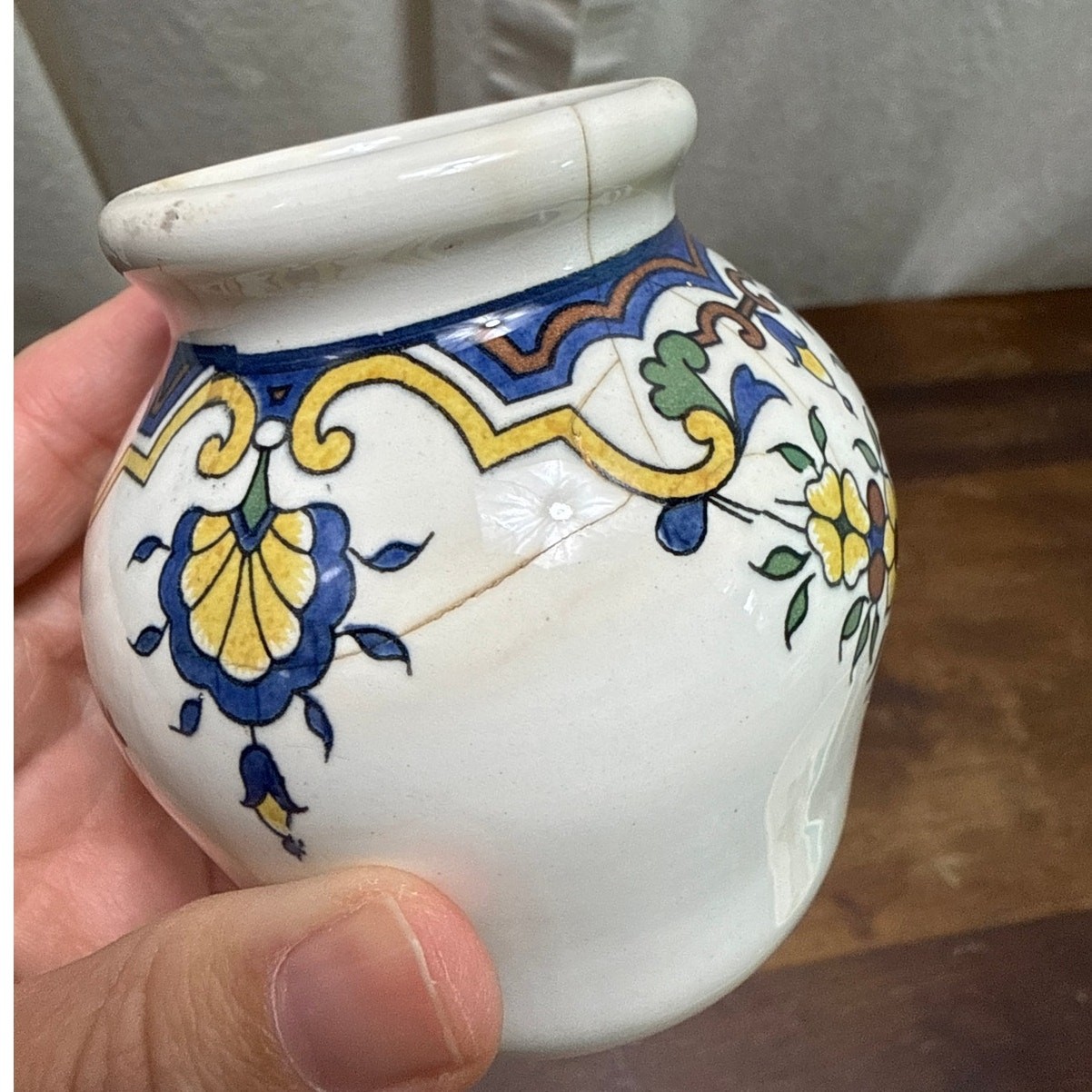 Vintage Moutarde Bocquet Yvetot 1735 Digoin & Sarreguemines France Mustard Jar