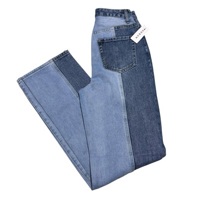 Pacsun Jeans Women's Sz 29 Blue Colorblock 90s Boyfriend High Waisted Jeans Y2K