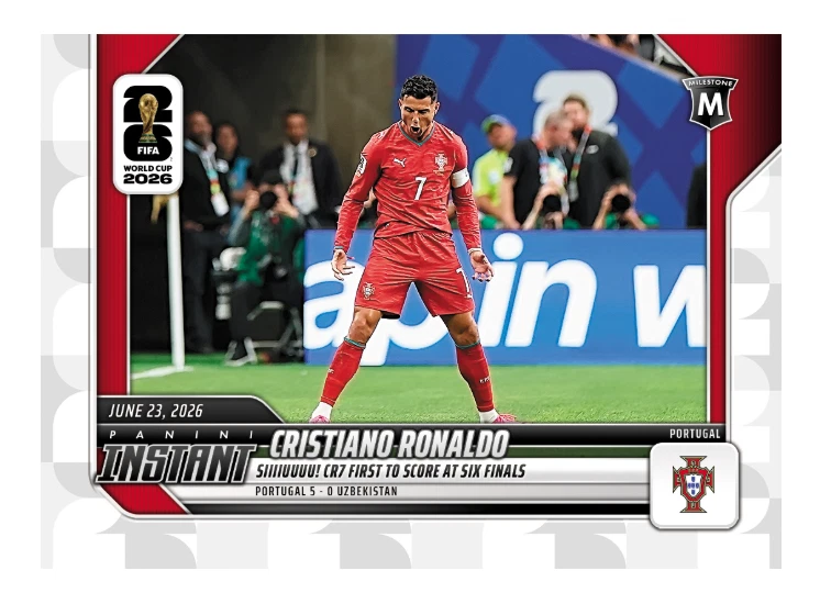 Panini Cristiano Ronaldo Soccer Sports Trading Card Singles for