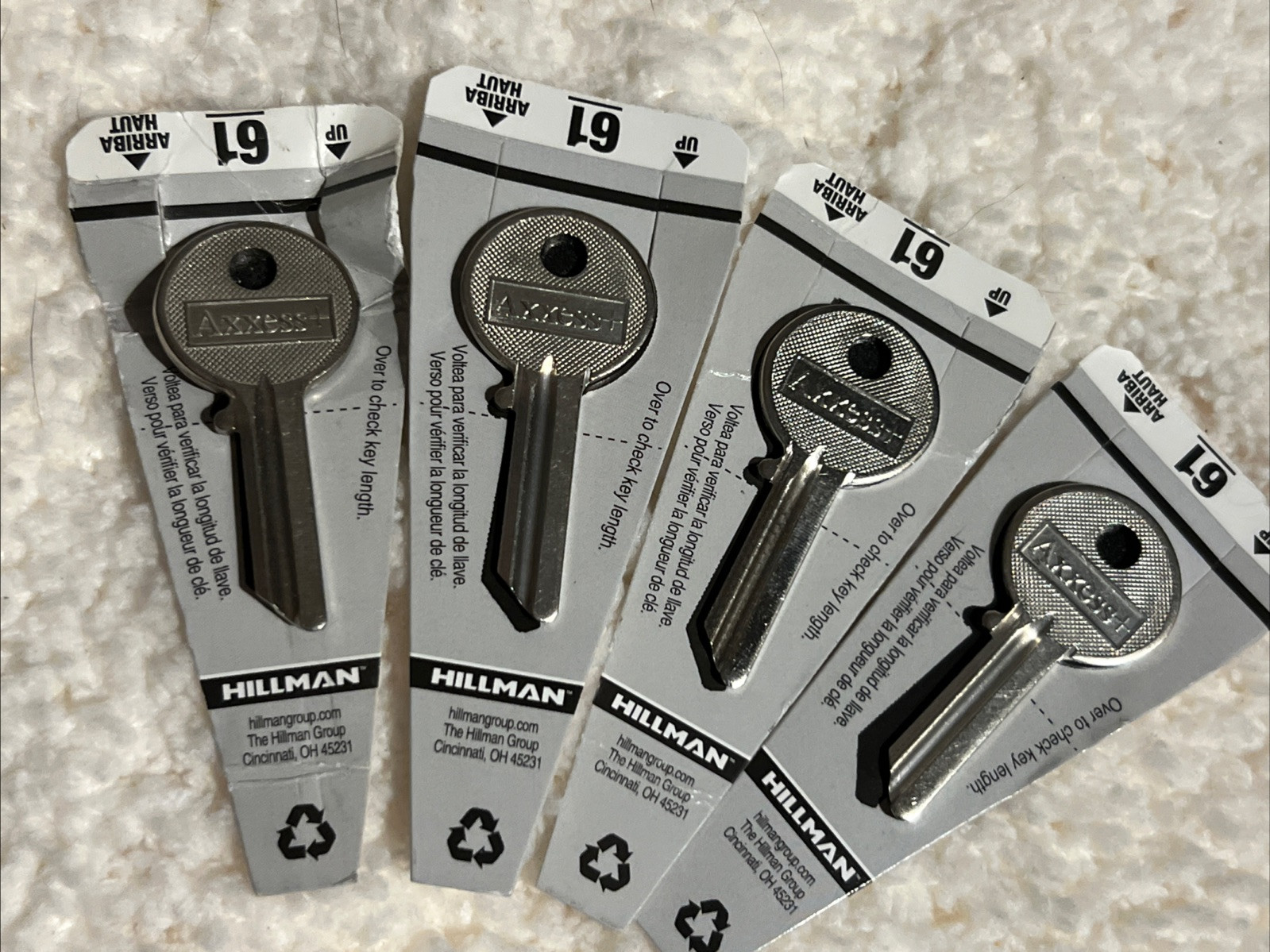 Hillman Brass Nickel #61 Traditional Single Sided Blank Key (P...