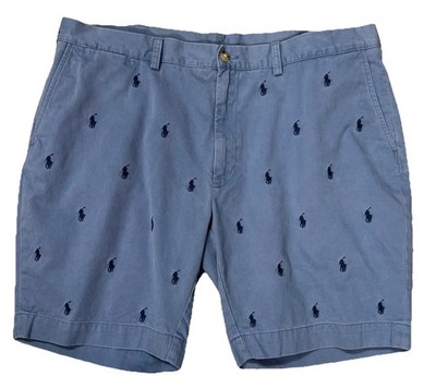 Polo Ralph Lauren Men's Size 40 Blue All Over Pony Logo Chino Shorts