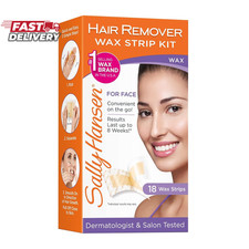 Sally Hansen Face Hair Removal Wax Strips Kit  At-Home Use 18 Count