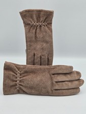 Vintage Fownes Womens Suede Leather Gloves Tawny Mocha size Med