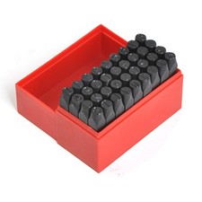 36pc 3/8" Steel Metal Punch Letter Number Stamp Stamping Set with Plastic...