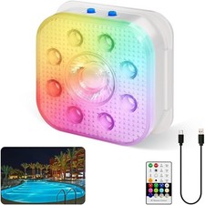 Pool Lights W/ Remote,Submersible LED Light W/ Spotlight,RGB Rechargeable
