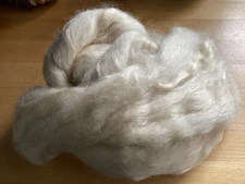 Natural Maine Jagger Spun Wool & Silk Roving Spin Knit Weave Felt 2+ ounces