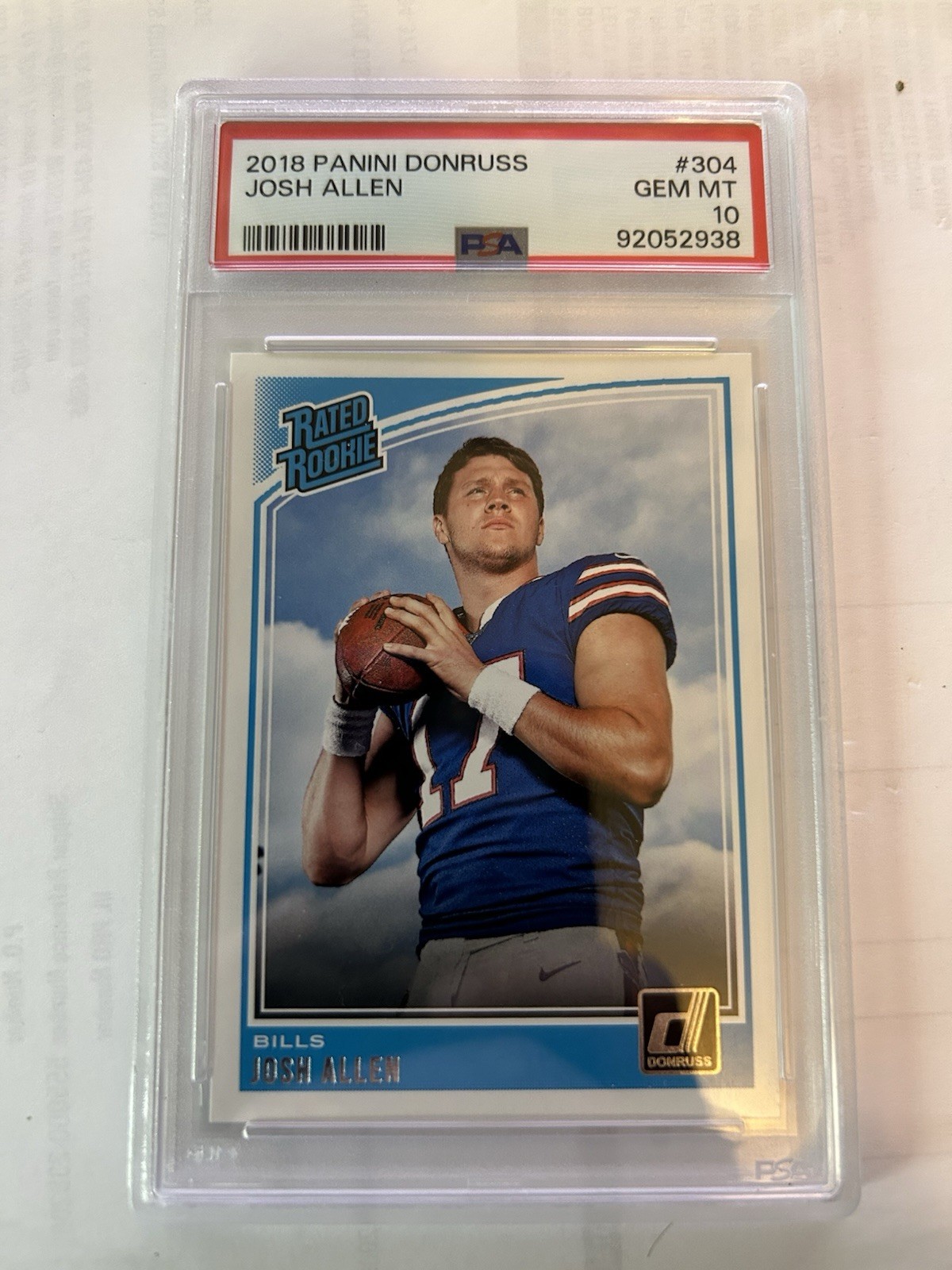 2018 Panini Donruss - Rated Rookie Josh Allen #304 (RC) PSA10! view 5