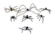 Handmade Beaded Spider Ornaments Set Of 7 Decor Figurines Beads Stones Ooak BagE