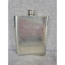 Vintage English Pewter Flask 6 Ounce TMS Made in England Pocket Hip