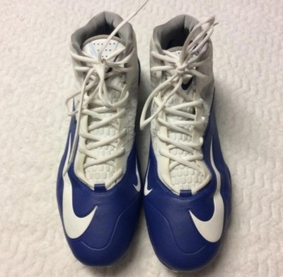 Nike Zoom Code Elite TD PF Blue and White Men's Football Cleats Size 17