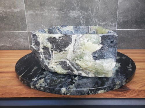Grün und grau Onyx Stein Gefäß Badezimmer Waschbecken, 16,5 x 11 Zoll über Theke - Bild 16 von 23
