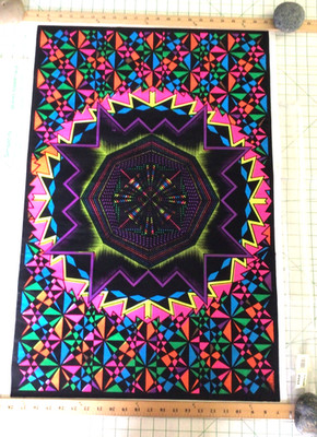Vintage Funky Enterprises Inc. #994 Schizoid Psychedelic Blacklight Poster 1994 