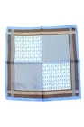 Ermenegildo Zegna Mens Geometric Lighthouse Pocket Square Brown Blue 13"x13"