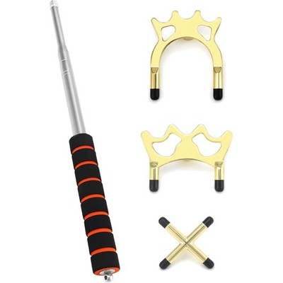 Retractable Billiard 1ueue Stick Bridge with 3 Removable Brass Bridges, Billi...