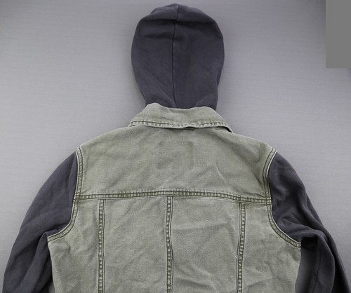 Giacca donna 2015 American Eagle tela cappuccio zip intera verde grigio taglia M - Foto 9 di 9
