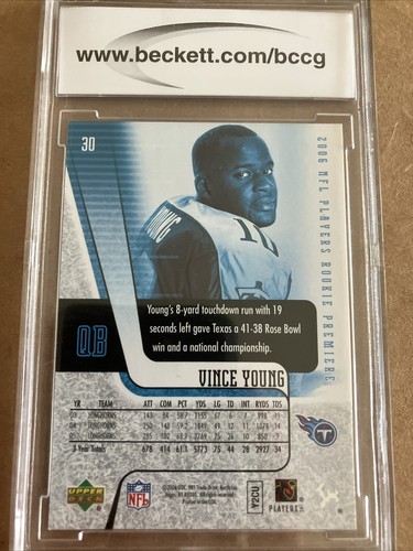 2006 Upper Deck Rookie Premiere Vince Young #30 BCCG 10 RC - Picture 2 of 2