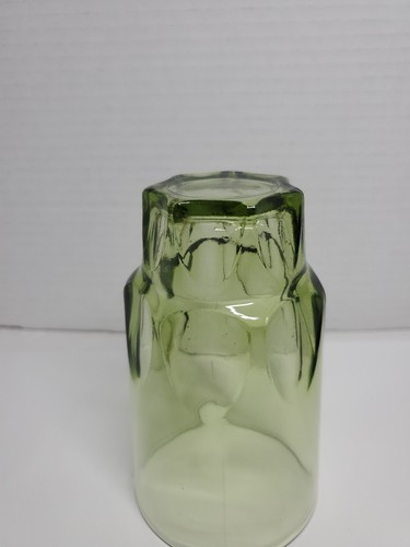 Vintage Hazel Atlas Avocado Green Thumbprint Glass - Picture 4 of 5