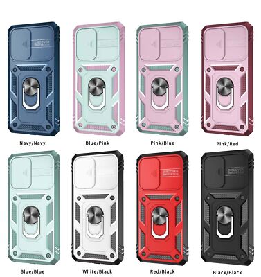 Camera Cover Ring Armor Phone Case For iPhone 16 15 14 13 12 11 Pro Max XR 7 8