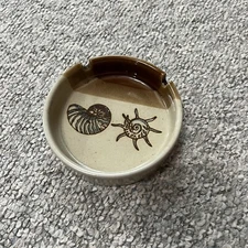 Vintage Otagiri Ashtray Nautical Seashell Ocean Theme Ceramic Glazed 4.5” Japan