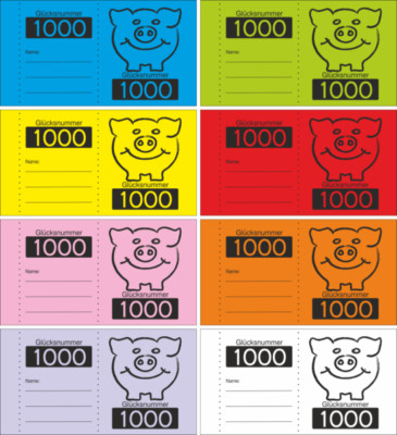 1000 Doppelnummern ''Schweinchen''  Lose, Nummernblöcke, Nummernblock Art. 314