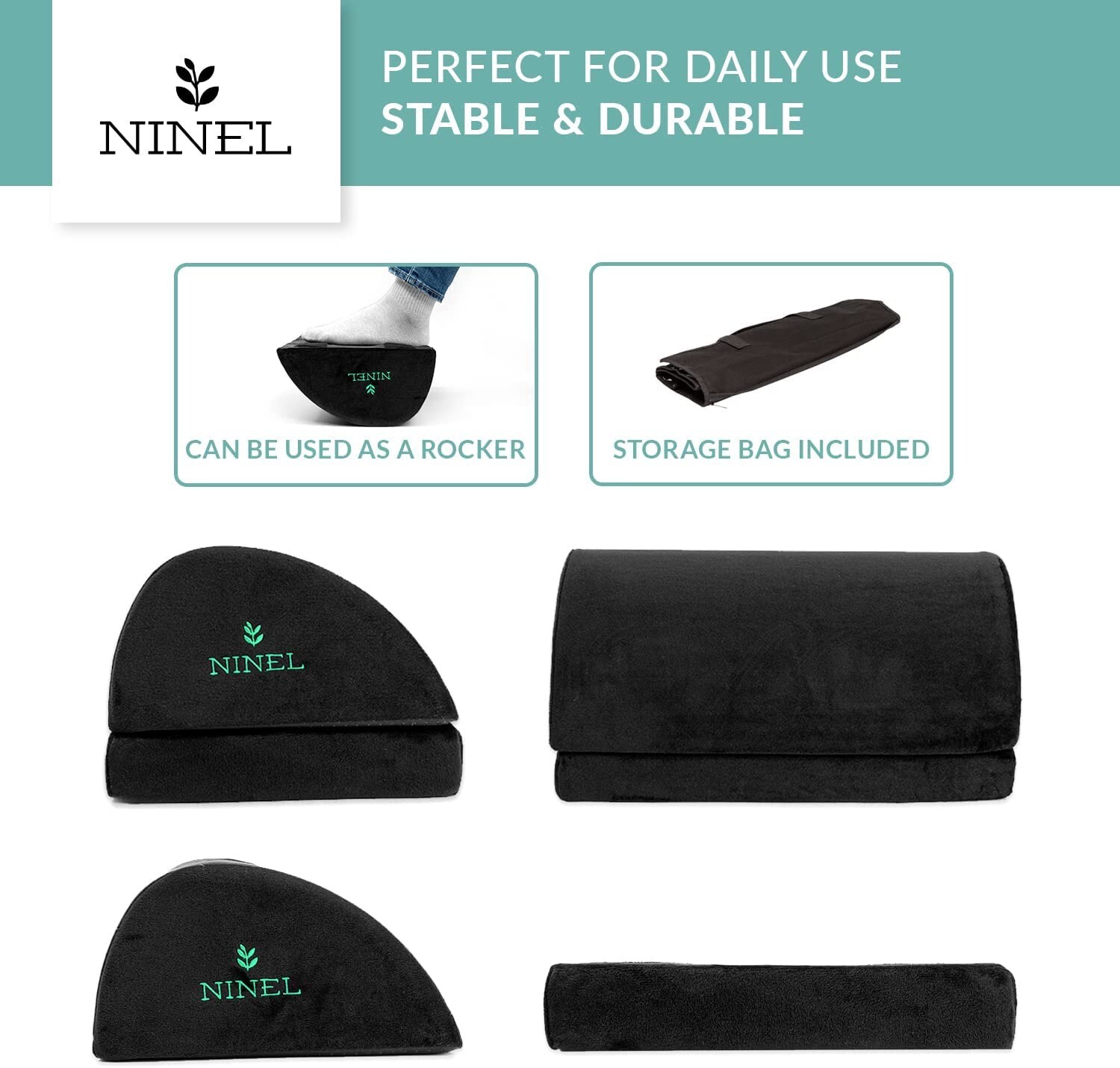 NINEL Foot Rest for Under Desk at Work Ergonomic Memory Foam Office