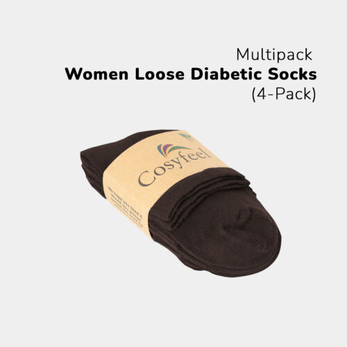 Cosyfeel® Women Loose Diabetic Ankle Socks 4-Pack Bamboo Material Seamless Toe - Picture 159 of 231