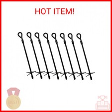 BISupply Ground Anchors, 15 Inch - 8pk Black Shed Anchor Kit Greenhouse Tie Down