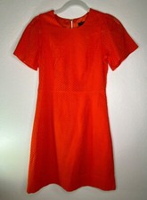 BNWT J Crew Orange Dress Short Sleeve Eyelet Lace Bright Summer Size 0