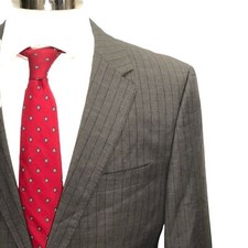 Hugo Boss Size 40R The James4 Sharp6 Wool Gray Striped Sport Coat Guabello 130s
