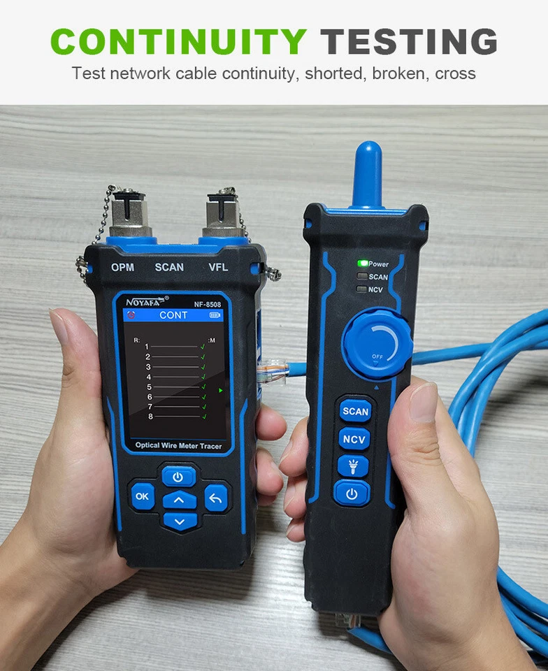 NOYAFA NF-8508 LCD Digital Cable Tester Rechargeable Network Line Finder PoE - Image 4 of 4