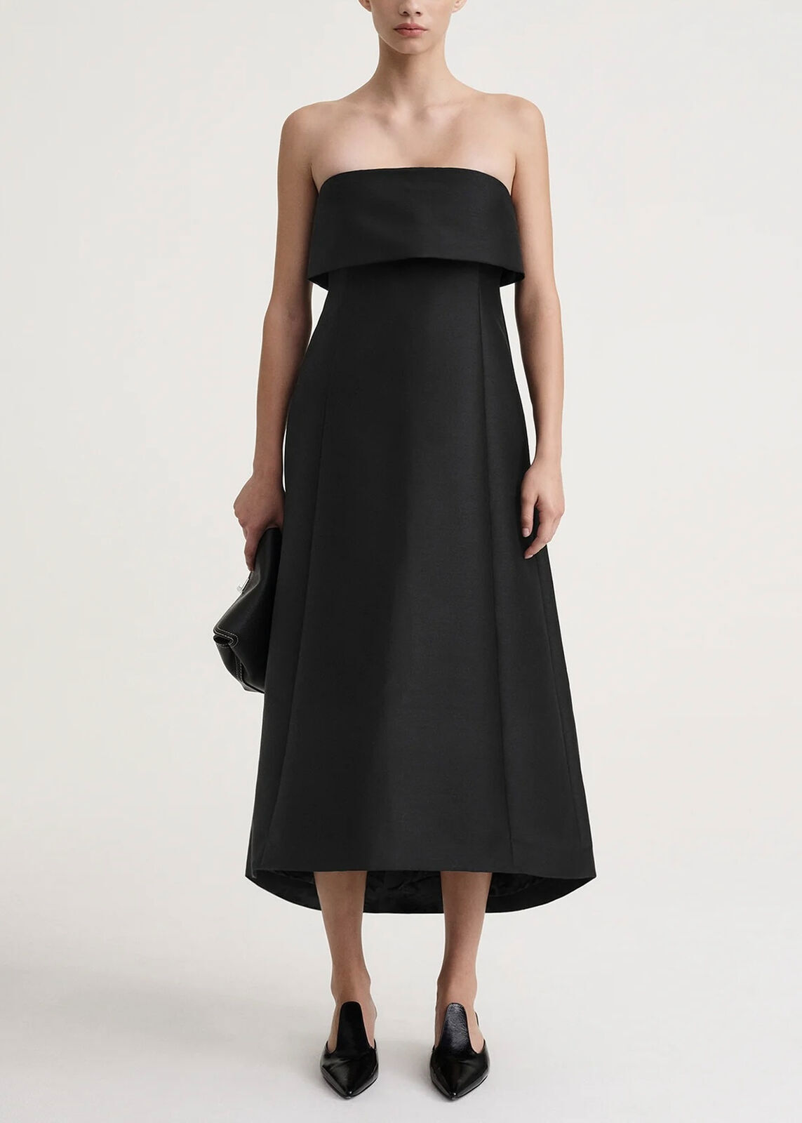 Toteme Wool Blended A-line Dress Strapless Sleeveless Midi Dress for Women