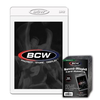 1 Case (2000) BCW SR #2 Semi-Rigid Card Holder Standard Cards SR2
