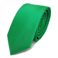 Schmale Tigertie Satin Krawatte GrüN LeuchtgrüN Uni - Binder Schlips Tie