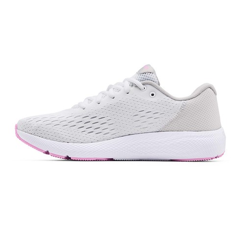 Women Under Armour Charged Pursuit Running Shoes Size 9.5 White Pink 3023866 101 - Picture 2 of 8