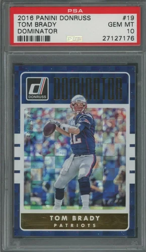 Tom Brady 2016 Panini NFL Donruss #19 "Dominator - #/999" - PSA 10 - GEM MINT