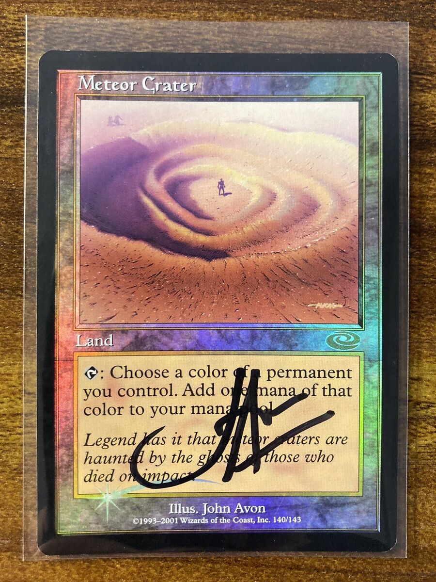 MTG✨Artist Signed METEOR CRATER FOIL✨Planeshift LP RARE